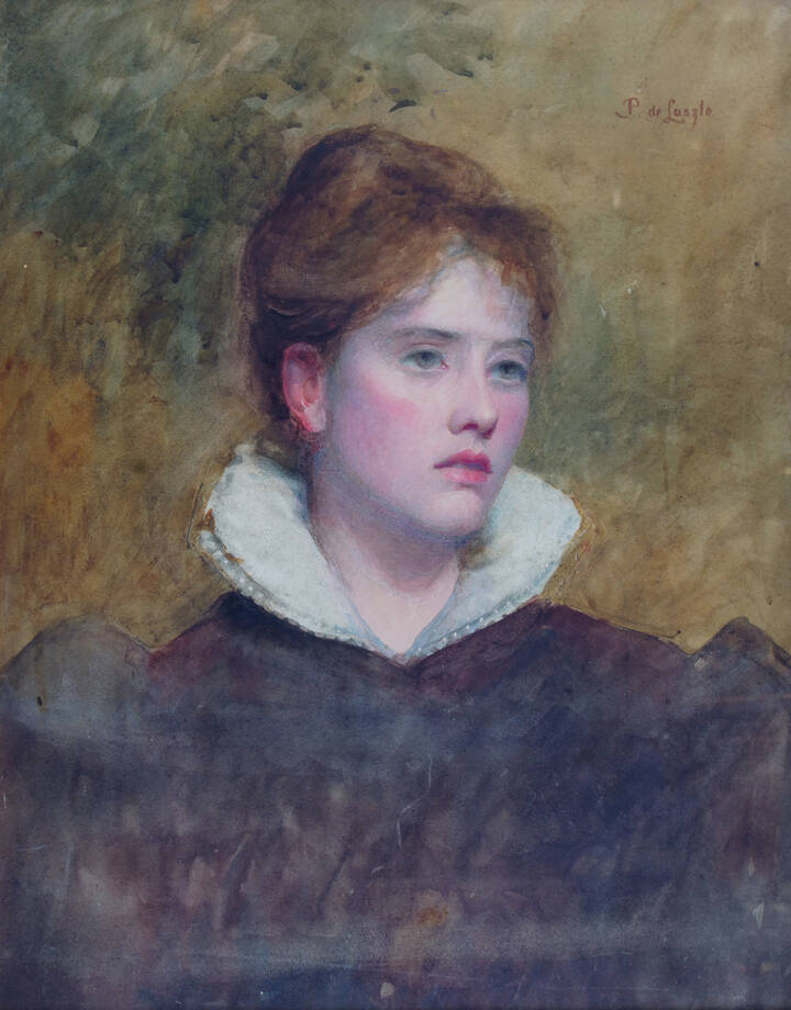 DE LASZLO P. - 'Ritratto di giovane donna in costume'