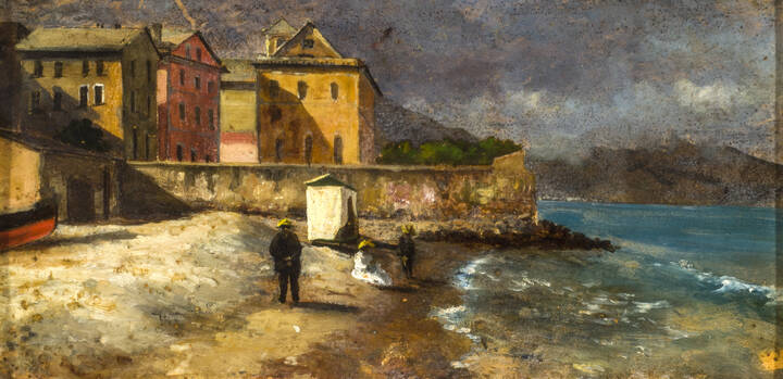 PITTORE ANONIMO DEL XIX SECOLO - 'Spiaggia'