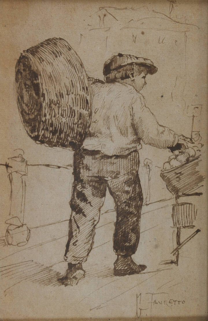 GIACOMO FAVRETTO - 'Bambino con cesto'