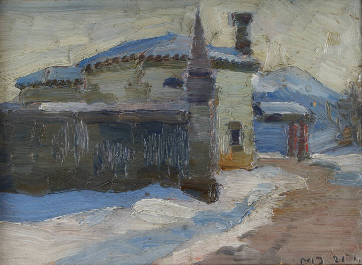 PITTORE NON IDENTIFICATO - 'Paesaggio con neve' 21-1-23