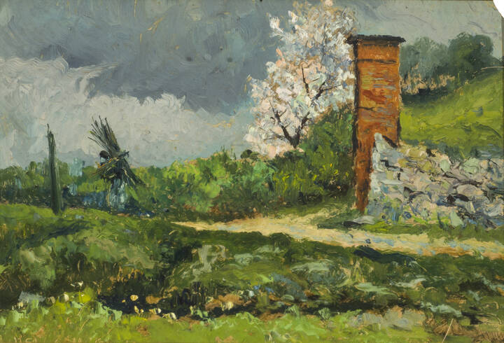 PITTORE ANONIMO DEL XX SECOLO - 'Strada di campagna'