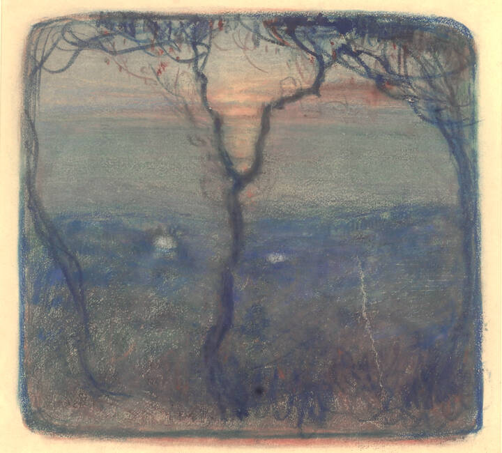 ANDREA TAVERNIER - 'Paesaggio con albero'