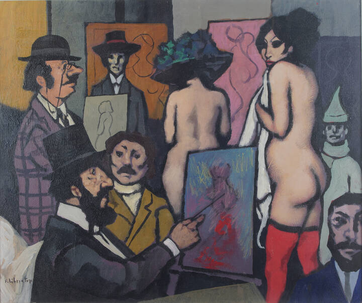 FAUSTO LIBERATORE - 'L'atelier del pittore con modelle'