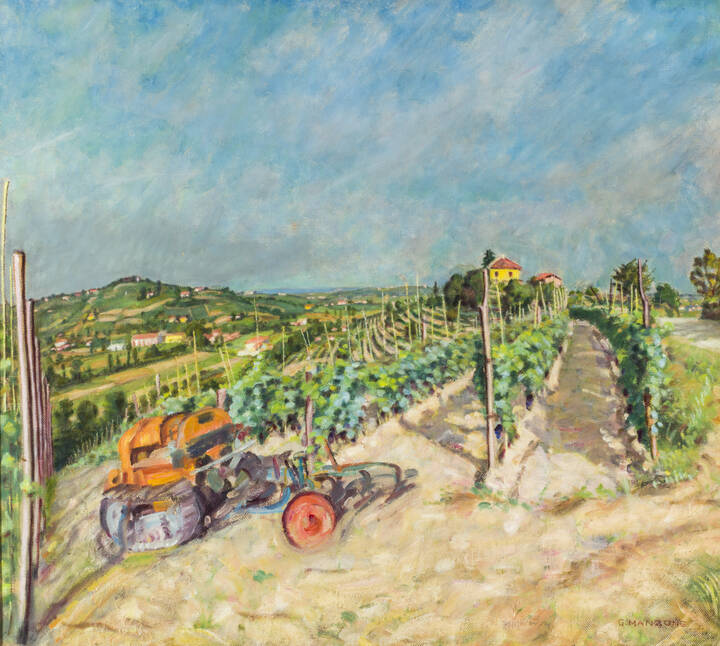 GIUSEPPE MANZONE - 'Paesaggio con trattore'