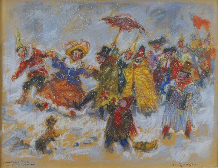 MASSIMO QUAGLINO - 'Carnevale a Bardonecchia' 1949