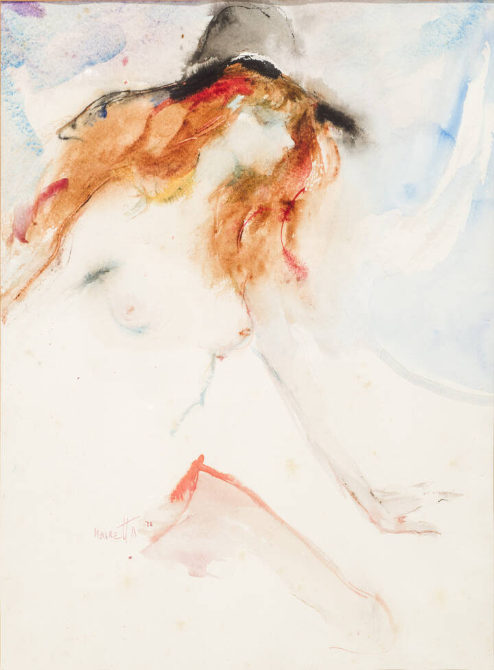 MICHELE BARETTA - 'Elsa con cappello nero' 1972