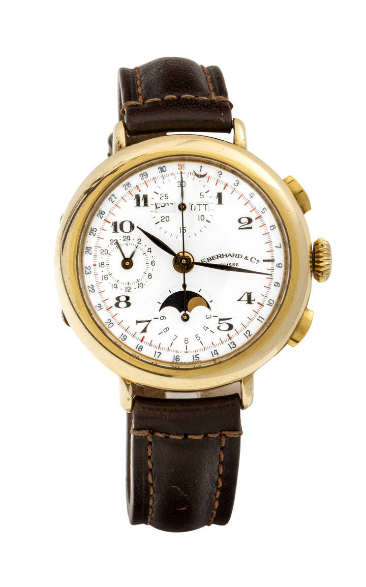 EBERHARD - Cronografo triplo calendario, ref. 36018, anni '90