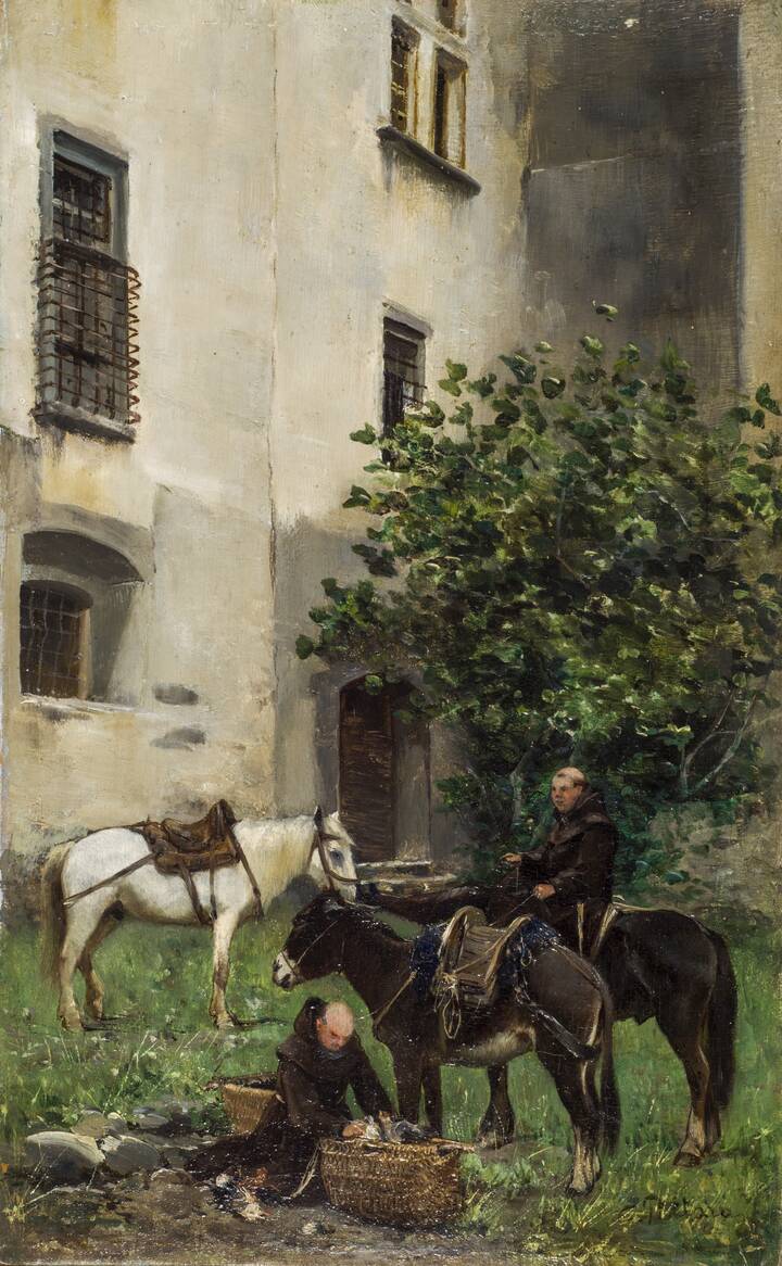 CARLO PITTARA - 'Nel cortile del convento'