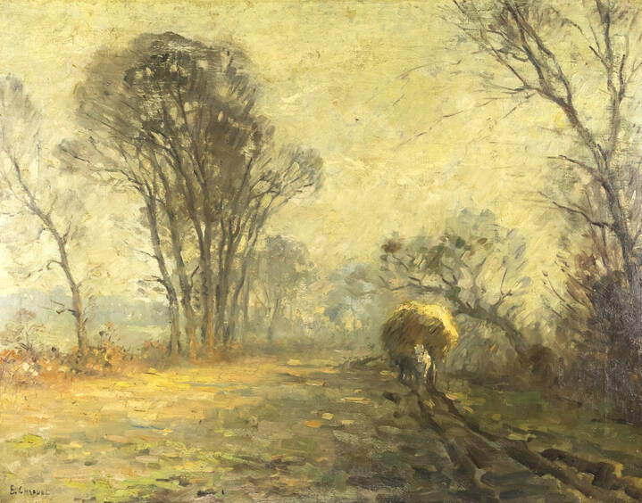 EDOUARD CHAPPEL - 'Carro di fieno' 1900 circa