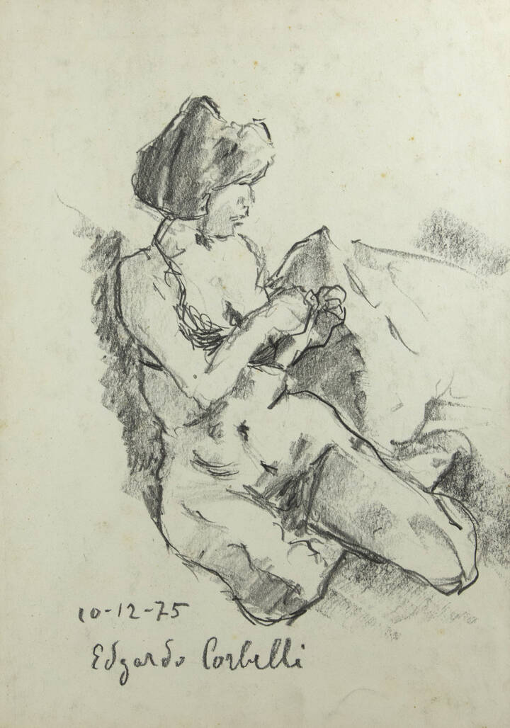 EDGARDO CORBELLI - 'Figura femminile in lingerie' 10/12/1975