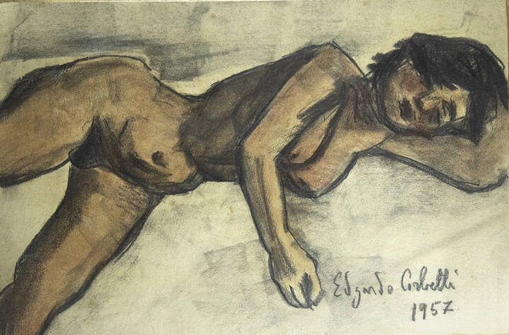 EDGARDO CORBELLI - 'Nuda sdraiata' 1975