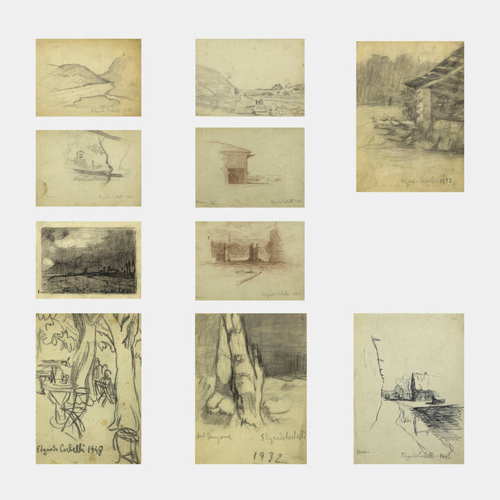 EDGARDO CORBELLI - 'Lotto di dieci disegni'