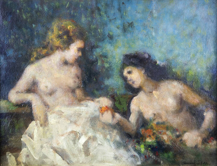 VENANZIO ZOLLA - 'Nude tra i fiori'