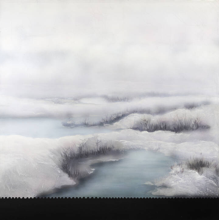 ANTONIO CARENA - 'Paesaggio lacustre innevato'