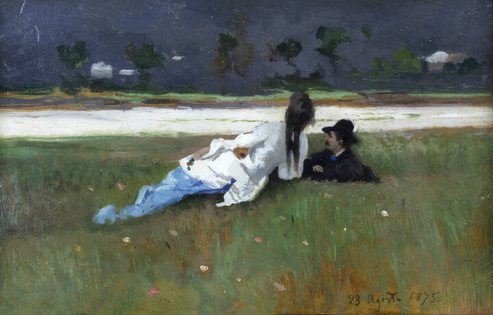 BENEDETTO MUSSO - 'Conversazione nel prato' 23 agosto 1875