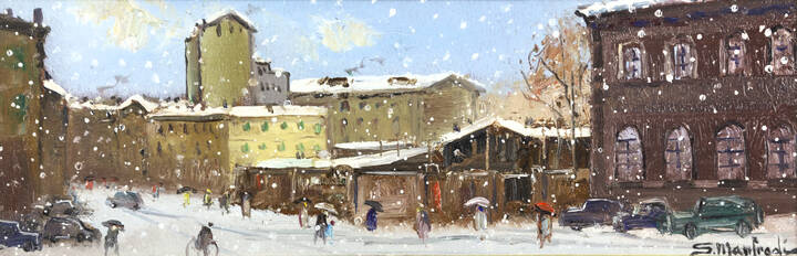 SERGIO MANFREDI - 'Inizia la nevicata - L'antica via Borgo Dora'