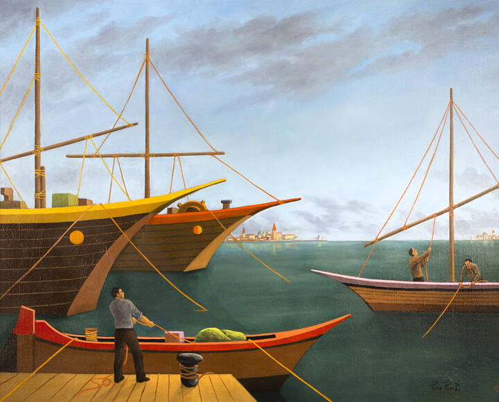 PINO PONTI - 'Barche a Venezia'