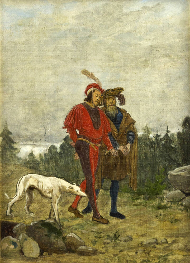 GIOVANNI BATTISTA QUADRONE - 'Paggi col cane' o 'Amleto' 1865-66