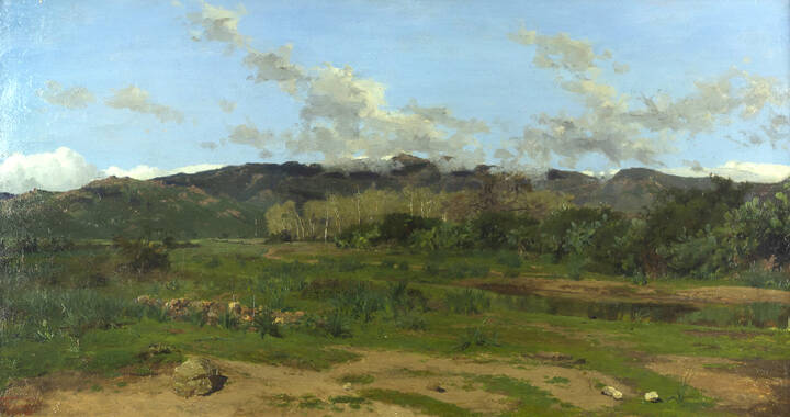 GIOVANNI BATTISTA QUADRONE - 'Paesaggio sardo (Paesaggio di Sardegna)' 1886