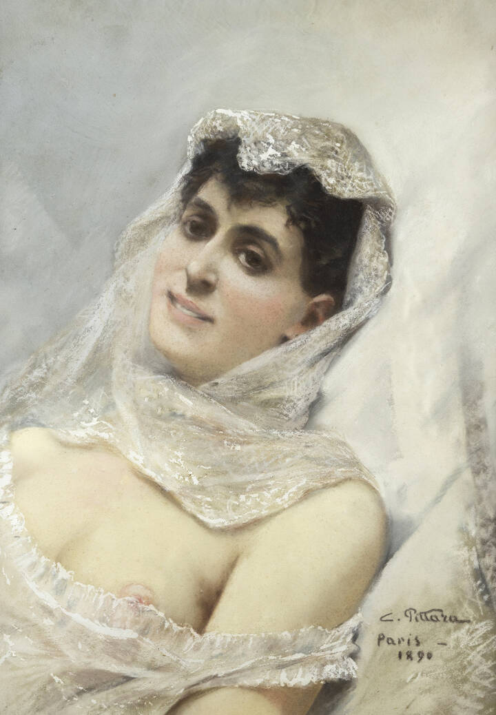 CARLO PITTARA - 'Modella parigina' Paris 1890
