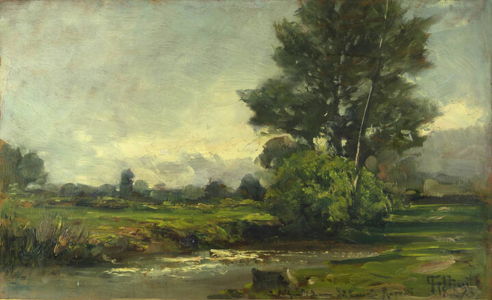 CARLO FOLLINI - 'Campagna presso Cavour' 18-8-1923