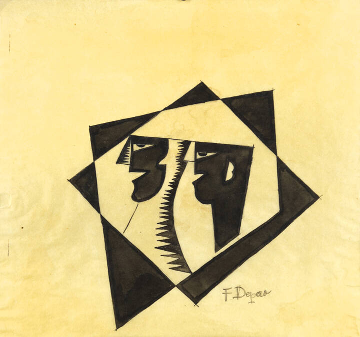 FORTUNATO DEPERO - 'Teste finestra'