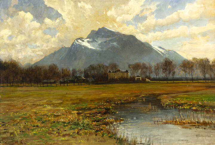 FRANZ HINTERHOLZER - 'Nel parco' 1890