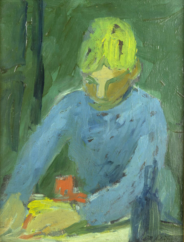 GIULIO DA MILANO - 'Ragazza con maglia azzurra' 1946