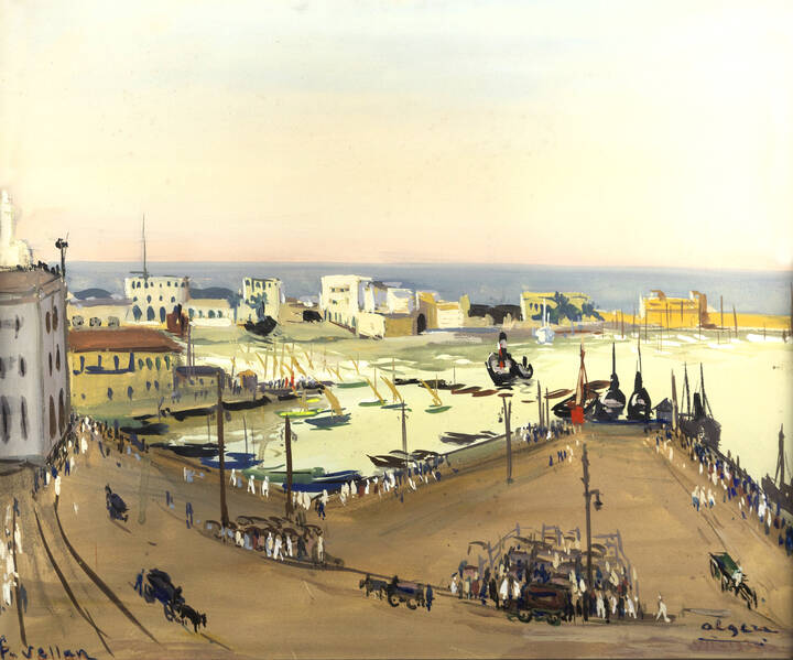 FELICE VELLAN - 'Il porto di Algeri' luglio 1930