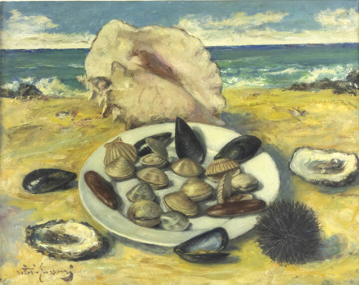 VITTORIO GUSSONI - 'Natura morta con frutti di mare'