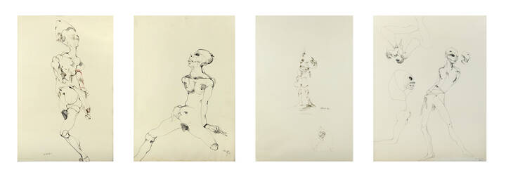 ENRICO COLOMBOTTO ROSSO - 'Lotto di quattro disegni'