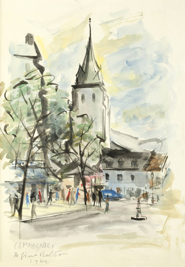 ROMANO CAMPAGNOLI - 'Piazza di paese'