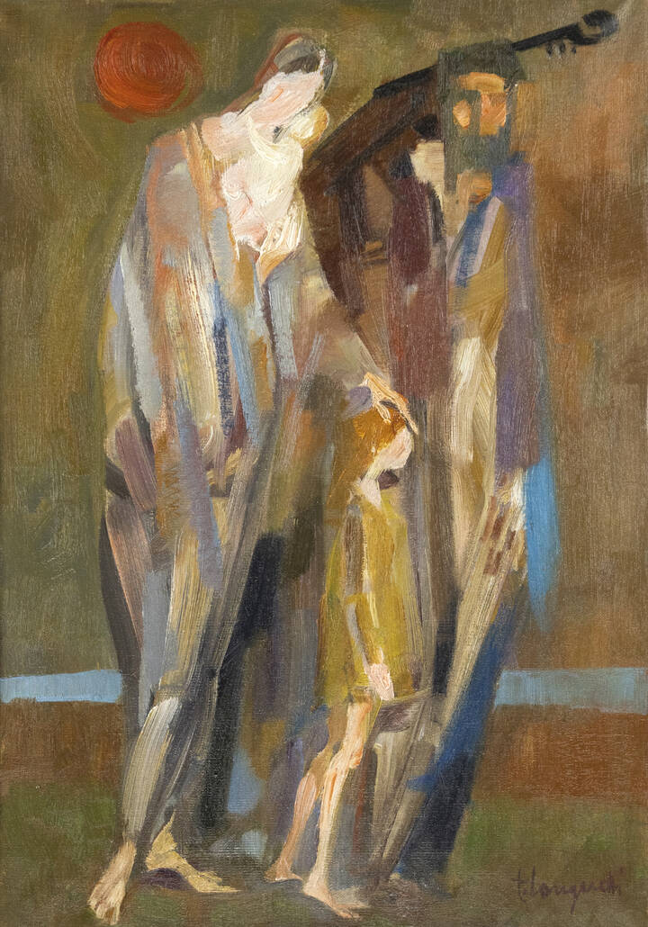 TRENTO LONGARETTI - 'Famiglia di viandanti (Tre figure)' 1967