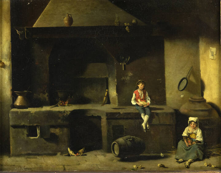 GUERRINO GUARDABASSI - 'Interno con figure'