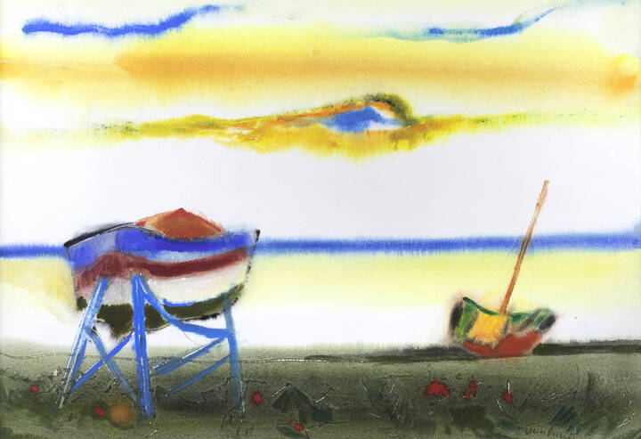 ENRICO PAULUCCI - 'Spiaggia con barche'