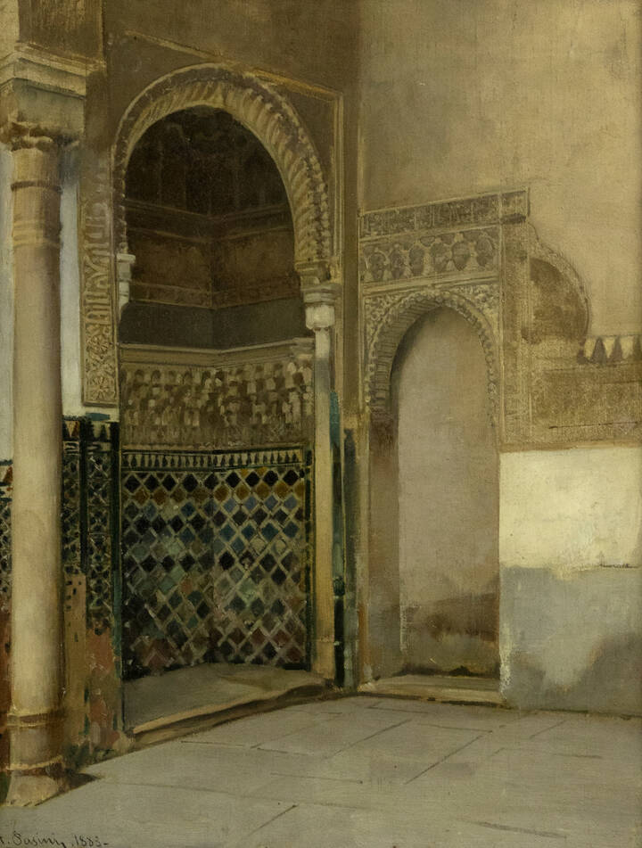 ALBERTO PASINI - 'Garitta Alhambra' 1883