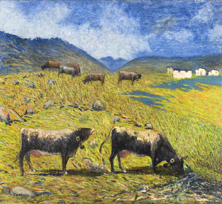 PIETRO MORANDO - 'Pascolo a Gressoney La Trinité' 1920