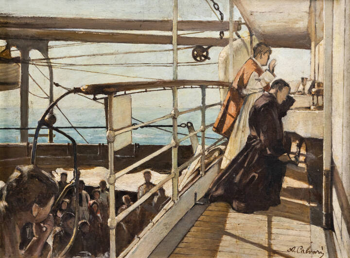 CALVARI' A. - 'Messa a bordo del piroscafo Tommaso di Savoia'