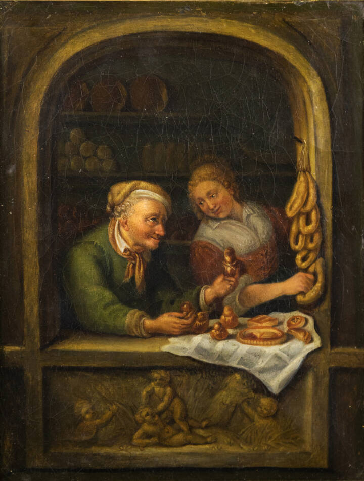 PITTORE ANONIMO - 'Interno di bottega'
