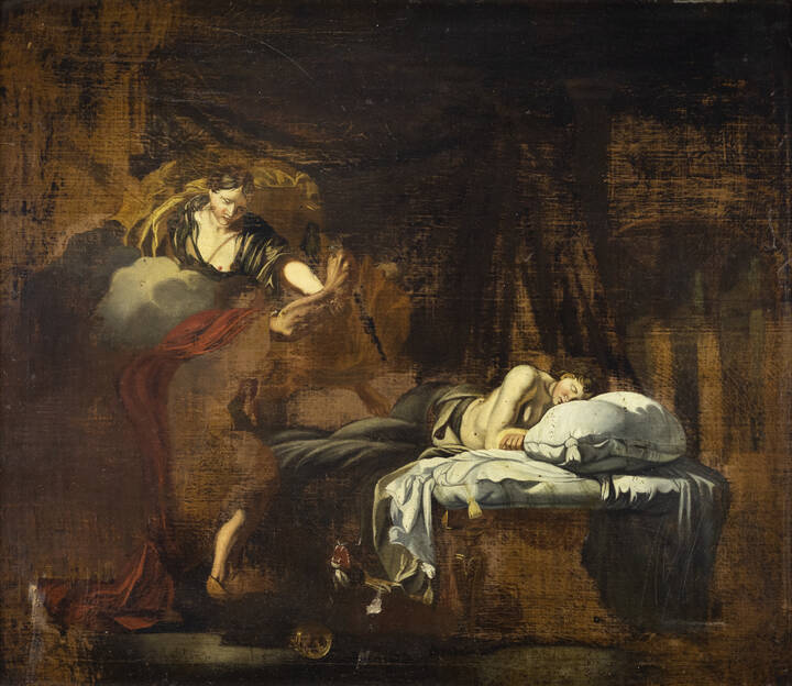 TENIERS DAVID (Ambito di) - 'Il sogno' fine XVII secolo