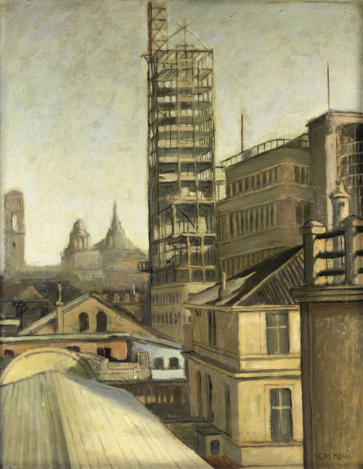 ITALO CREMONA - 'Costruzione della Torre Littoria di Torino ' 1933-1934 circa