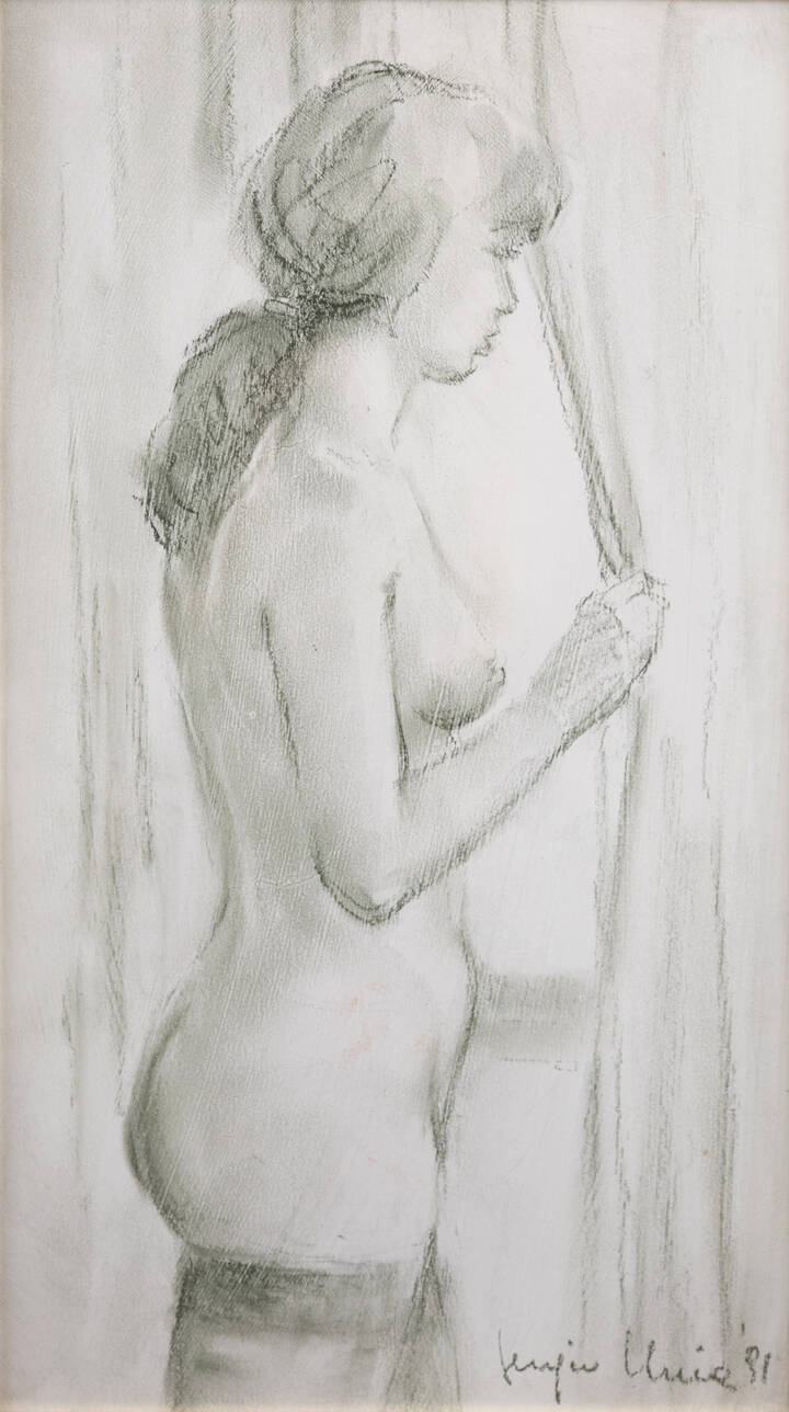 SERGIO UNIA - 'Nudo con calze alla finestra' 1991