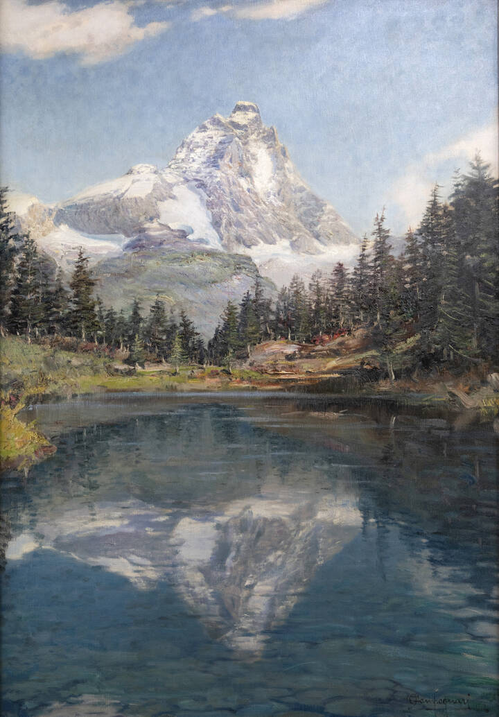 OTTORINO CAMPAGNARI - 'Il Cervino dal Lago Blu'