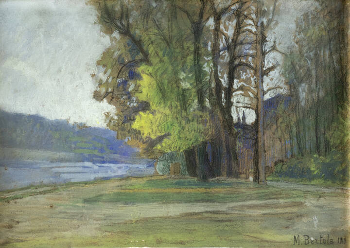 MARIO BERTOLA - 'Valentino presso il castello Medievale' 1913