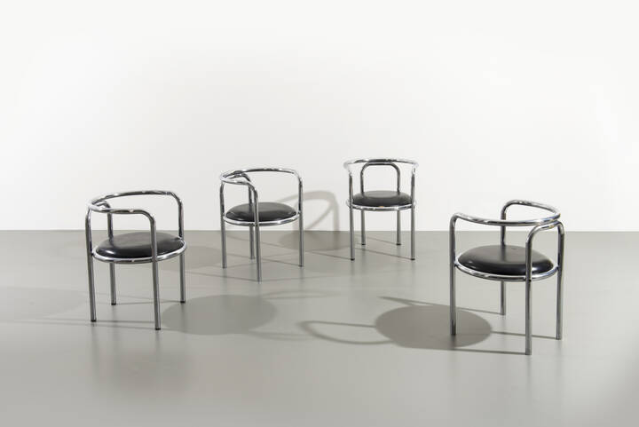 GAE AULENTI - Quattro sedie mod. Locus Solus