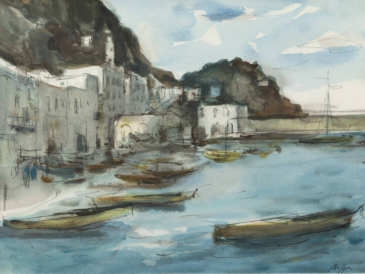 LEONARDO STROPPA - 'Veduta del porticciolo'