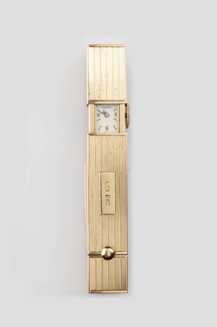 CARTIER - Particolare portarossetto con orologio