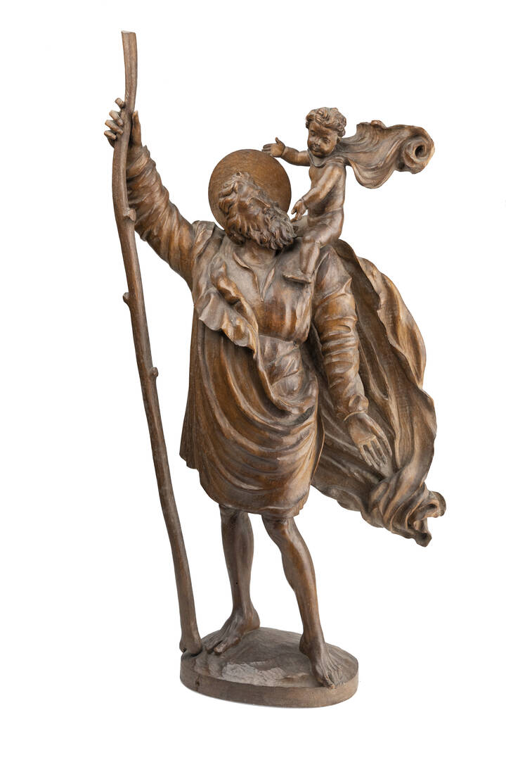 SCULTORE ANONIMO - 'San Cristoforo' XIX secolo