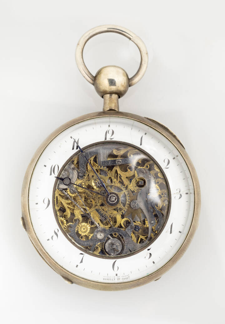 ROMILLY ET COMPANY - Orologio da tasca scheletrato, suoneria quarti,1820 ca