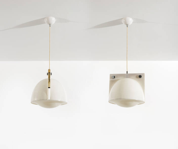 ERMANNO LAMPA, SERGIO BRAZZOLI - Coppia di lampade a sospensione mod. Orion